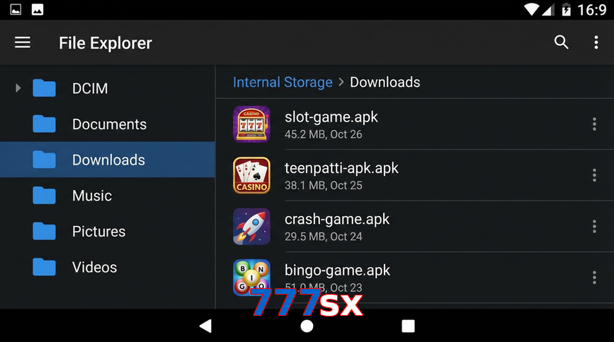 Main screen of 777Sx gameapk page for PK players