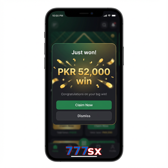 Main screen of 777Sx win page for PK players